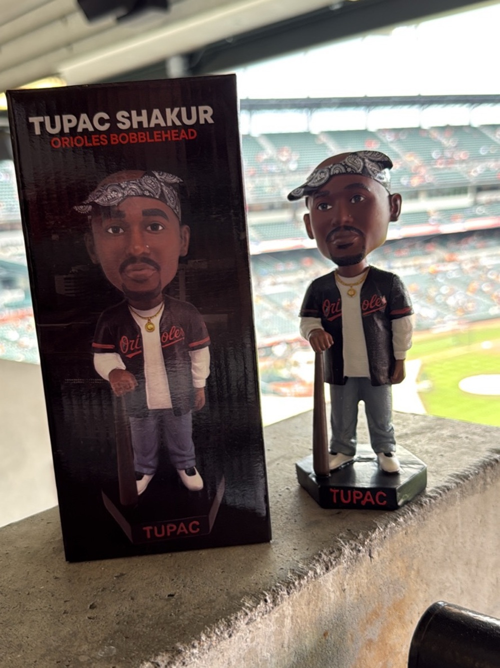Tupac Shakur Orioles Bobblehead - Black Jacket
